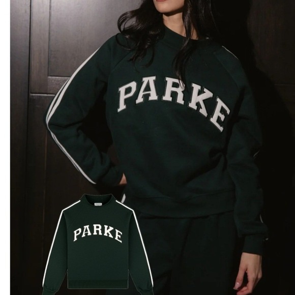 Parke Tops - Parke Sport Mockneck GREEN with White Stripes & PARKE Applique Letters